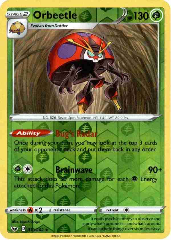Sword & Shield - 019/202 - Orbeetle - Reverse Holo