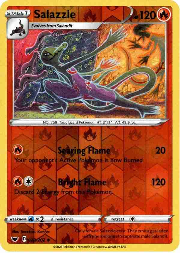 Sword & Shield - 028/202 - Salazzle - Reverse Holo