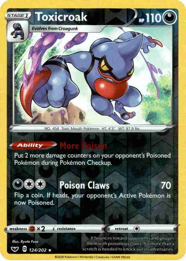 Sword & Shield - 124/202 - Toxicroak - Reverse Holo