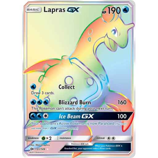 Sun & Moon - 151/149 - Lapras GX (Moderately Played)