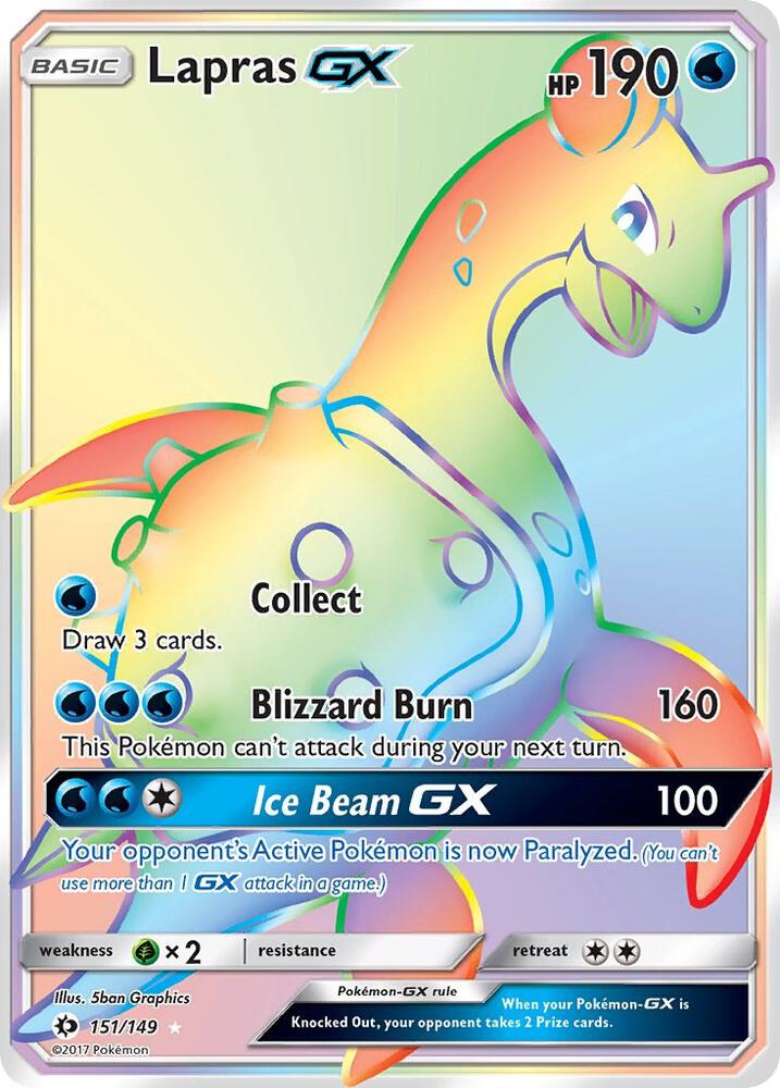 Sun & Moon - 151/149 - Lapras GX (Moderately Played)