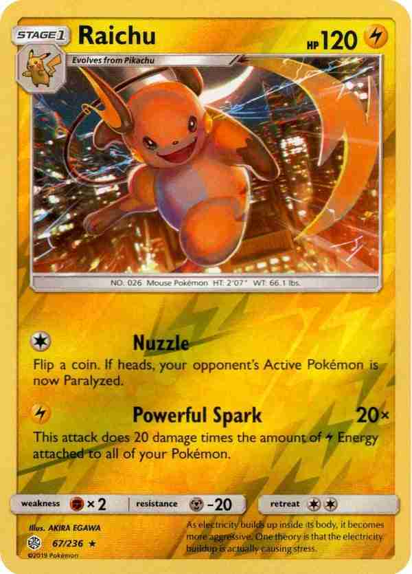 Cosmic Eclipse - 067/236 - Raichu - Reverse Holo