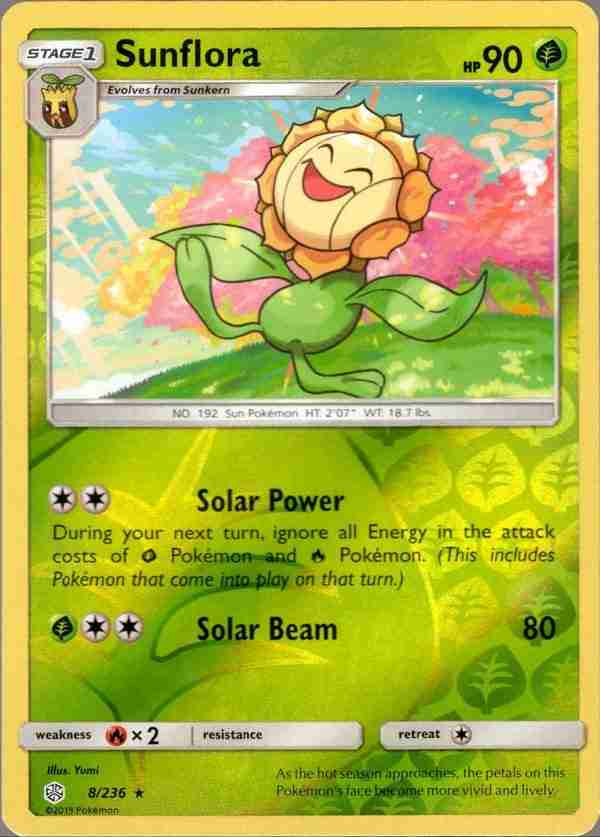 Cosmic Eclipse - 008/236 - Sunflora - Reverse Holo