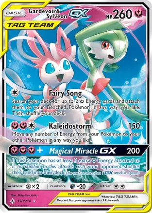 Unbroken Bonds - 130/214 - Gardevoir & Sylveon GX