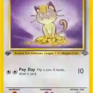 Jungle - 56/64 - Meowth - 1st Edition