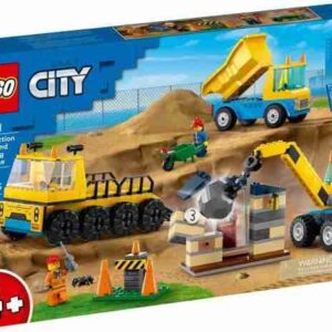 LEGO City 60391 Anleggsmaskiner og kran med rivningskule