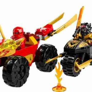 Alternative view of LEGO Ninjago 71789 Kai og Ras' bil- og motorsykkeloppgjør