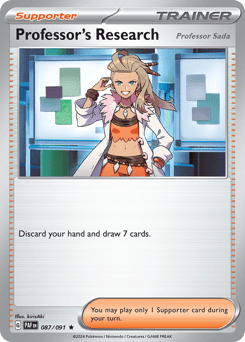 Paldean Fates - 087/091 - Professor's Research [Professor Sada] - Holo