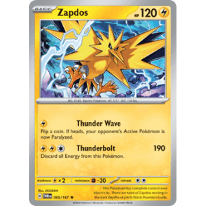 Twilight Masquerade - 065/167 - Zapdos - Reverse Holo