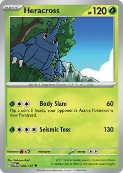 Twilight Masquerade - 008/167 - Heracross - Reverse Holo