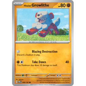 Twilight Masquerade - 099/167 - Hisuian Growlithe - Reverse Holo