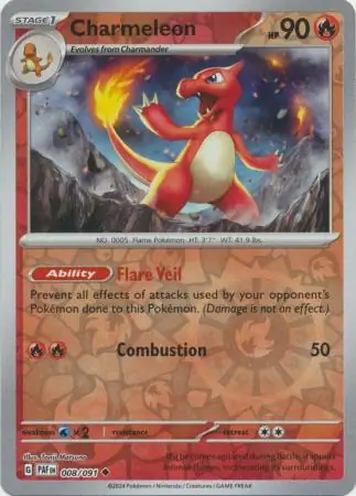 Paldean Fates - 008/091 - Charmeleon - Reverse Holo