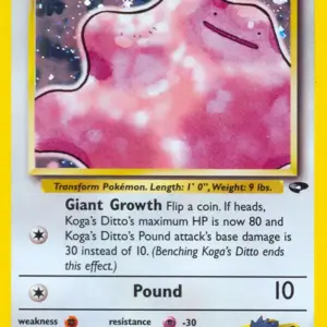 Gym Challenge - 010/132 - Koga's Ditto - Holo (Lightly Played)