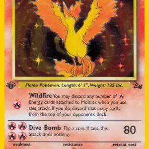 Fossil - 12/62 - Moltres - 1st Edition (Damaged)