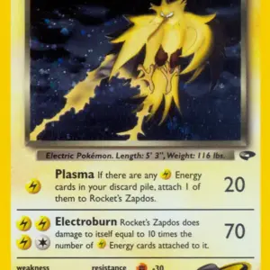 Gym Challenge - 015/132 - Rocket's Zapdos - Holo (Lightly Played)