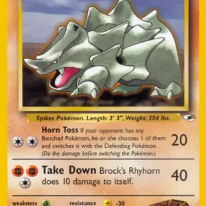 Gym Heroes - 022/132 - Brock's Rhyhorn (lv25) - Rare