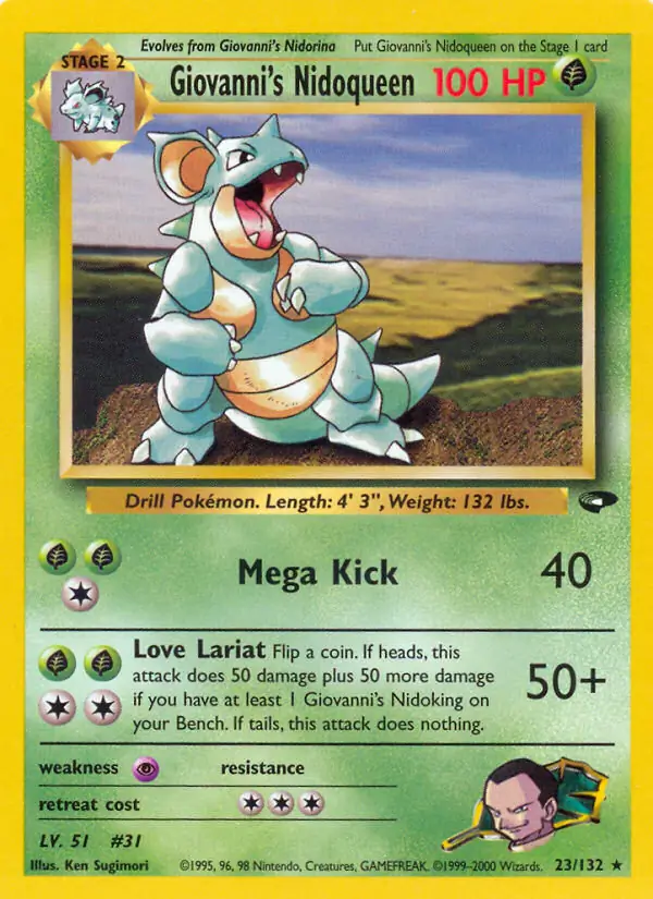 Gym Challenge - 023/132 - Giovanni's Nidoqueen - Rare