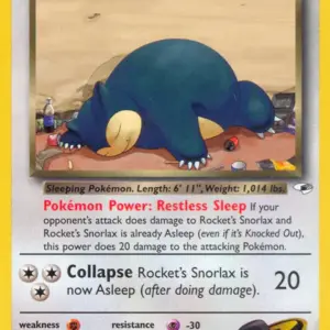 Gym Heroes - 033/132 - Rocket's Snorlax - Rare (Heavily Played)