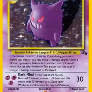 Fossil - 05/62 - Gengar - Holo (Moderately Played)