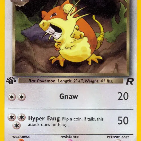 Team Rocket - 51/82 - Dark Raticate - 1st Edition