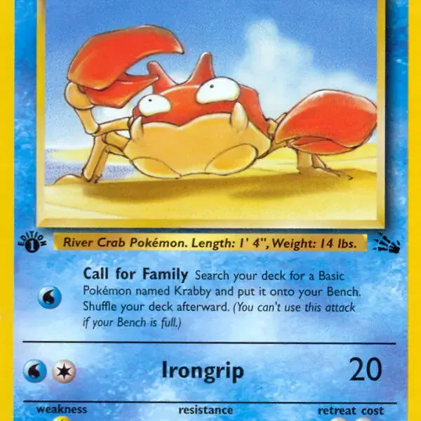 Fossil - 51/62 - Krabby - 1st Edition