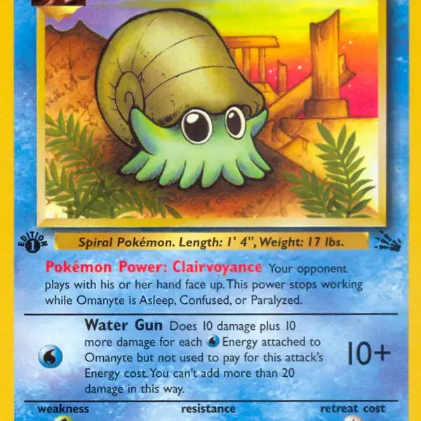 Fossil - 52/62 - Omanyte - 1st Edition