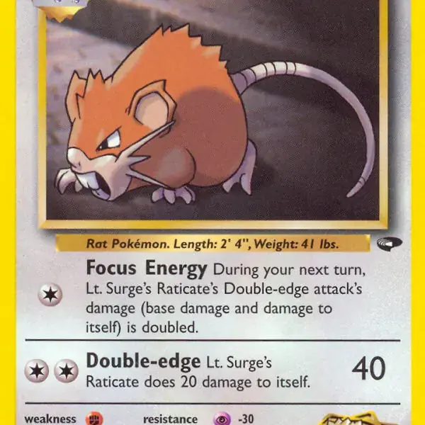 Gym Challenge - 053/132 - Lt. Surge's Raticate
