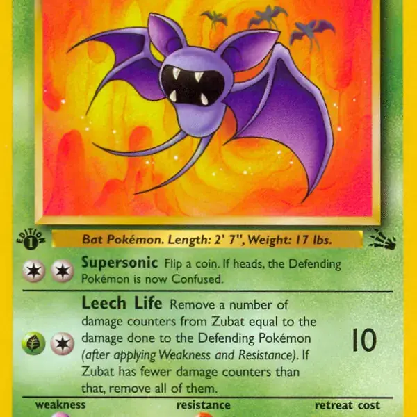 Fossil - 57/62 - Zubat - 1st Edition