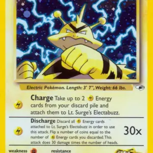 Gym Heroes - 006/132 - Lt. Surge's Electabuzz (lv 28) - Holo (Lightly Played)