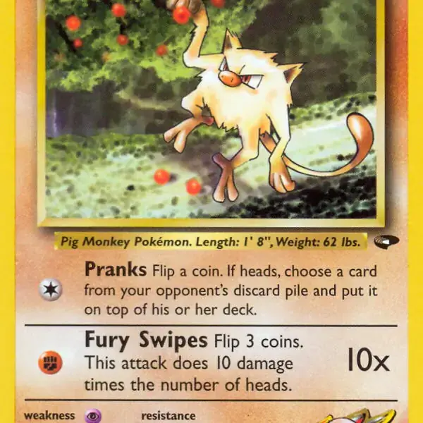 Gym Challenge - 063/132 - Blaine's Mankey (Near Mint -)