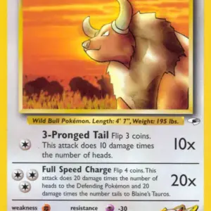 Gym Heroes - 064/132 - Blaine's Tauros (Lightly Played)