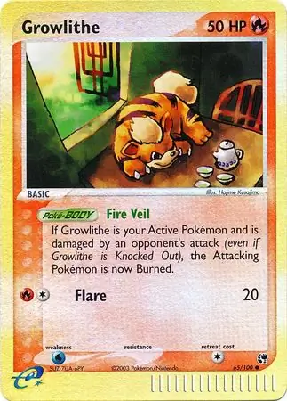EX Sandstorm - 065/100 - Growlithe - Reverse Holo