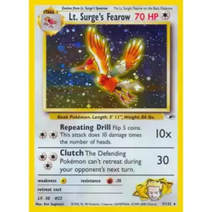Gym Heroes - 007/132 - Lt. Surge's Fearow - Holo (Near Mint -) (Swirl)
