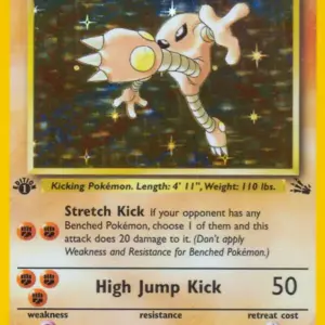 Fossil - 07/62 - Hitmonlee - 1st Edition (Lightly Played)