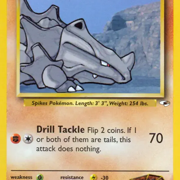 Gym Heroes - 070/132 - Brock's Rhyhorn (lv 29) (Lightly Played)