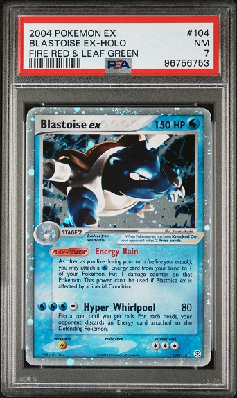 PSA 7 Near Mint - 2004 Pokemon EX Fire Red & Leaf Green Blastoise ex #104