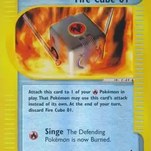 Aquapolis - 122/147 - Fire Cube 01 - Reverse Holo (Near Mint -)