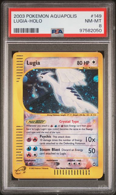 [Tradable] PSA 8 Near Mint - 2003 Pokemon Aquapolis Lugia "Crystal" Holo #149