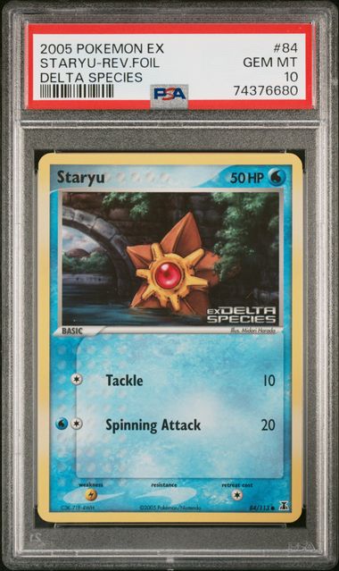 PSA 10 Gem Mint - 2005 Pokemon EX Delta Species Staryu Reverse Holo #84