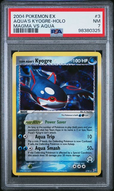 PSA 7 Near Mint - 2004 Pokemon EX Team Magma vs Aqua Team Aqua's Kyogre Holo #3