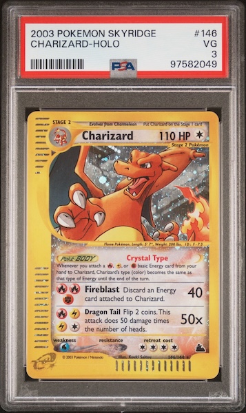 [Tradable] PSA 3 Very Good - 2003 Pokemon Skyridge Charizard Holo #146