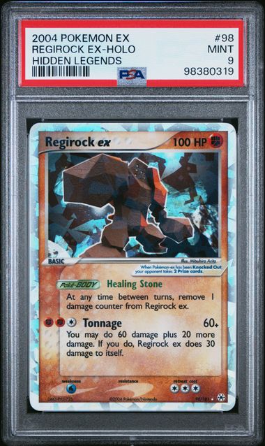 PSA 9 Mint - 2004 Pokemon EX Hidden Legends Regirock ex Holo #98