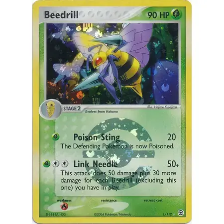 EX FireRed & Leaf Green - 1/112 - Beedrill - Reverse Holo Rare (Lightly Played)