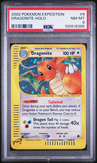 PSA 8 Near Mint - 2002 Pokemon Expedition Dragonite Holo #9