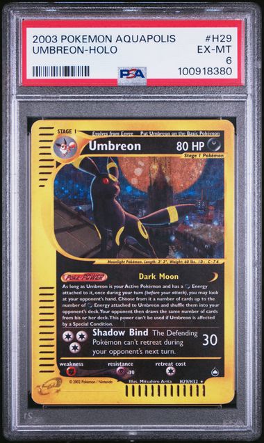 PSA 6 Excellent - 2003 Pokemon Aquapolis Umbreon Holo #H29