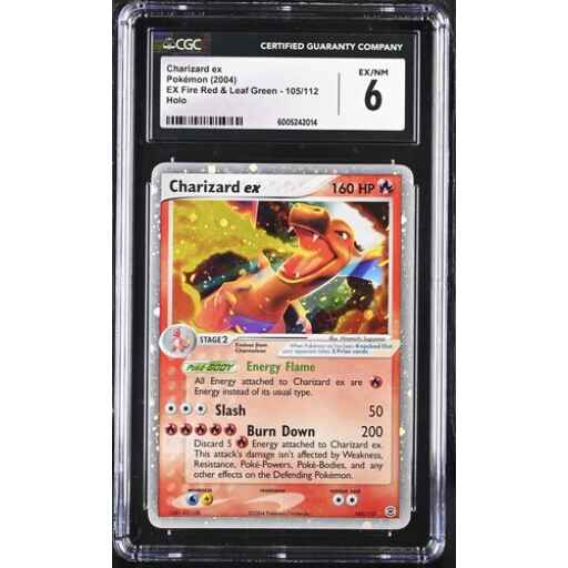 CGC 6 Excellent - 2004 Pokemon EX Fire Red & Leaf Green Charizard ex #105