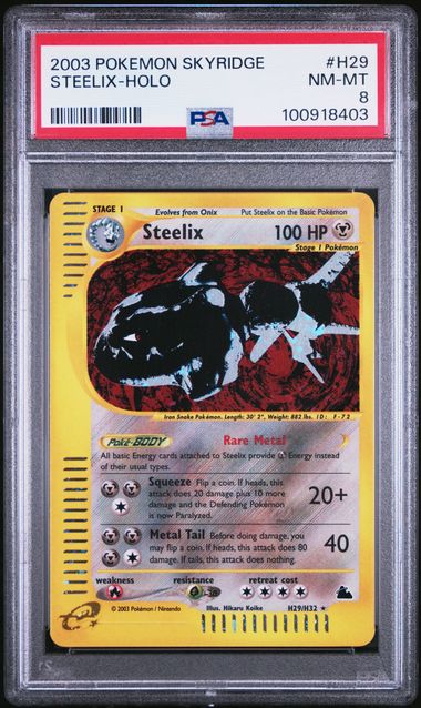 PSA 8 Near Mint - 2003 Pokemon Skyridge Steelix Holo #H29