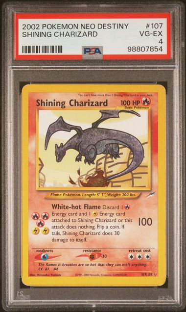 [Auksjon] PSA 4 Very Good – 2002 Pokemon Neo Destiny 107 Shining Charizard