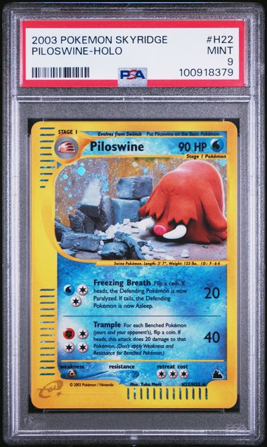 PSA 9 Mint - 2003 Pokemon Skyridge Piloswine Holo #H22