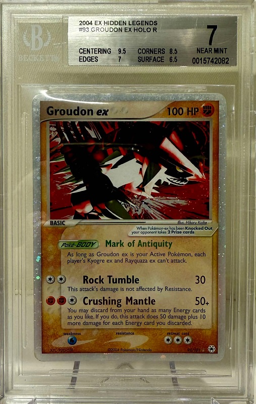 Beckett 7 Near Mint - 2004 Pokemon EX Hidden Legends Groudon ex #93